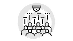 people identification technology line icon animation