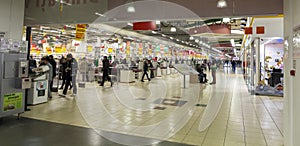 People inside hypermarket