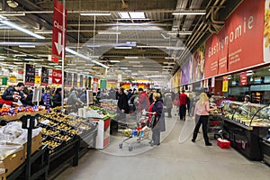 People inside hypermarket