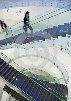 People inside a modern building