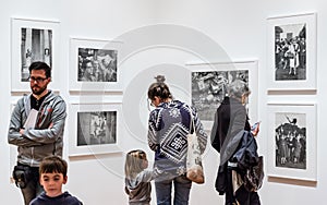 People inside Museum of Modern Art in NYC