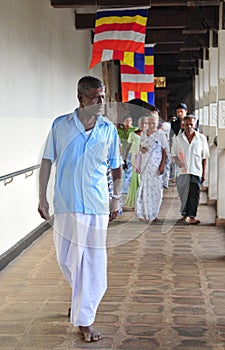 People inside the Temple of the Tooth