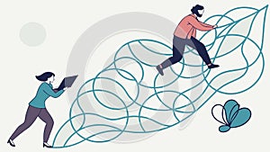 People Interacting with Abstract Waves Connection Vector, vector design Generative AI