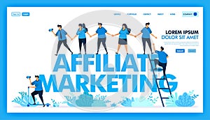 People join hands and invite in affiliate program, Refer a friend to looking for many downline and reseller, photo