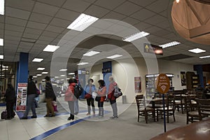 People in La Paz El Alto International Airport terminal