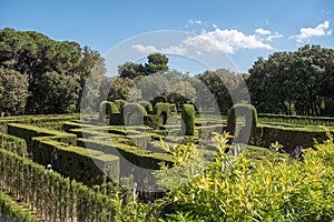 People in Labyrinth in the Parque Laberinto de Horta in Barcelona. Catalonia photo