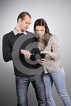 People learning from notebook