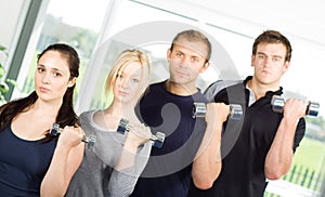 People lifting weights