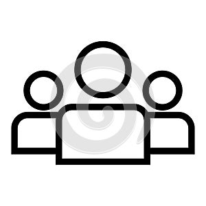 People line icon. Crowd vector illustration isolated on white. Team outline style design, designed for web and app. Eps