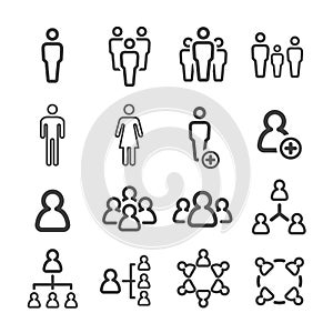 People line icon set