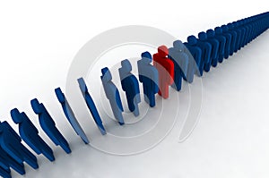 People in line - outsider