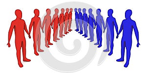 People in line - outsiders