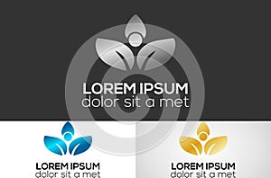 Metalic people spa logo