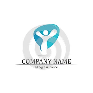 People logo, Team, Succes people work, Group and Community, Group Company and Business logo vector and design Care, Family icon