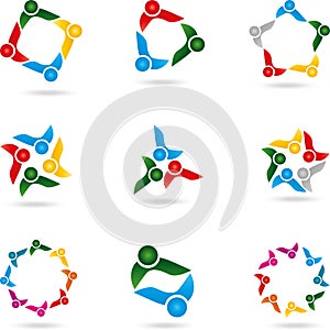 People, logos, collection, team