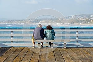 People looking at the view on San Clemente Pier.