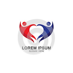 People Love Logo  Partner Logo  Template Design Vector  Emblem  Design Concept  Creative Symbol  Icon.