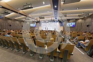 People in main conference hall