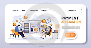 people making payments in mobile app financial trust money protection security reliability stability growth fintech