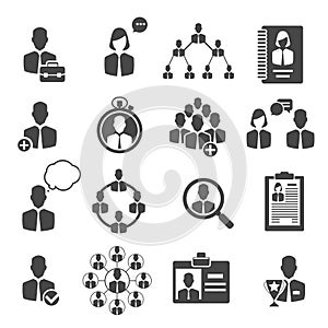 People management and business structure icons