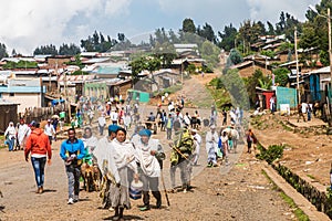 People at the market in Debark