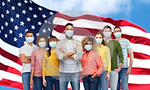 People in medical masks for protection from virus