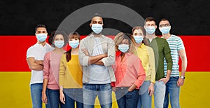 People in medical masks for protection from virus