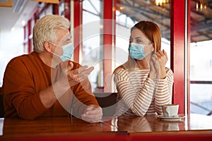 People with medical masks. Virus protection