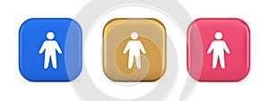 People member user button unrecognizable person human body web application 3d realistic icon