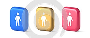 People member user button unrecognizable person human body web application 3d realistic icon