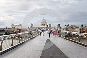 People on Millennium ridge in London