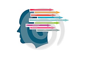 People Mind Brain Activities. Vector logo