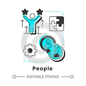 People modern linear concept icon