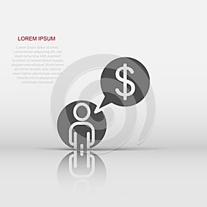 People with money icon in flat style. Investor vector illustration on white isolated background. Businessman business concept
