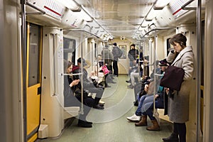 People are at Moscow uderground