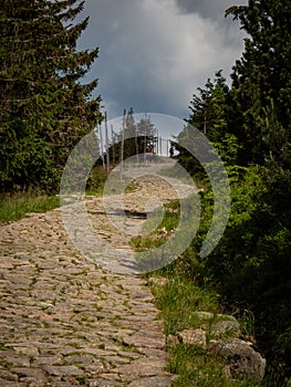 People on the mountain trail, Karkonosze National Park