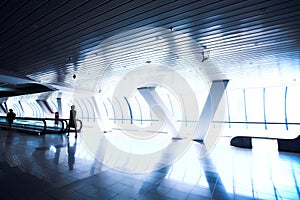 People moving in corridor