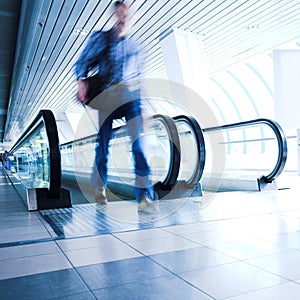 People moving in corridor