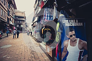 People in the mrket street of the old city of Bhaktapur