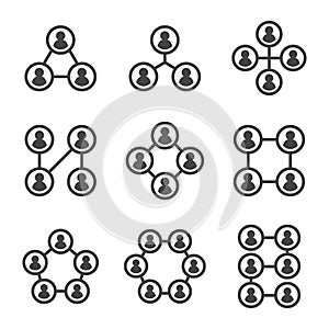 Connecting people icon set
