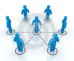 People network connections 3d illustration