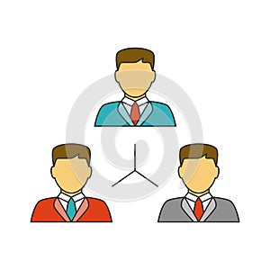 People network flat line icon