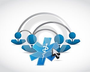 people network and medical symbol concept