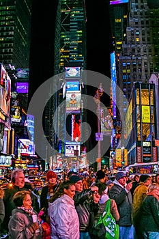 People at Night - Colorful Times Square New York C