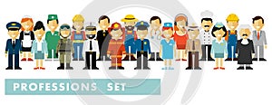 People occupation characters set in flat style isolated on white background