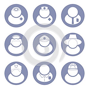 People occupations icon set