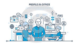 People in office, teamwork, partners, colleague, business people, communications, cooperation