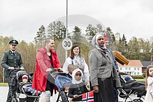 People on parde before school in Verdal, Norway.