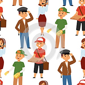 People part-time job professions vector set characters temporary job recruitment concept. Different workers or time