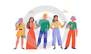 People At Party Illustration